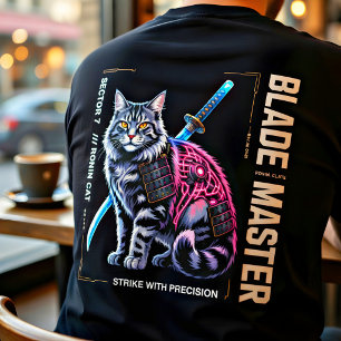 Cyberpunk Samurai Kat Epische Science-Fiction Cade Tri-Blend Shirt