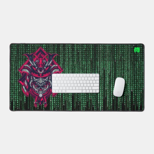 Cyberpunk Samurai Matrix Desk Mat (Keyboard & Muis)