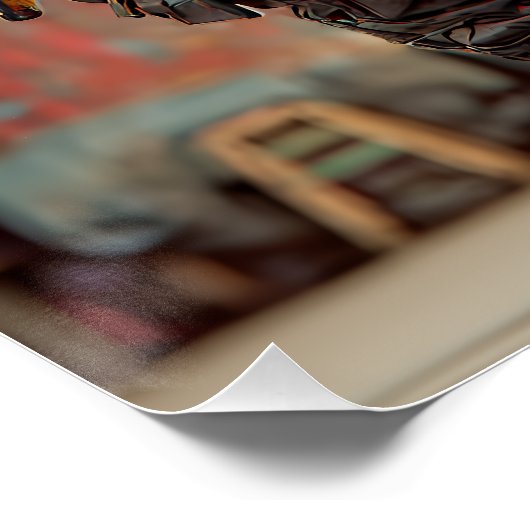 Cyberpunk Samurai Mecha Conical Hat Perfect Poster (Hoek)