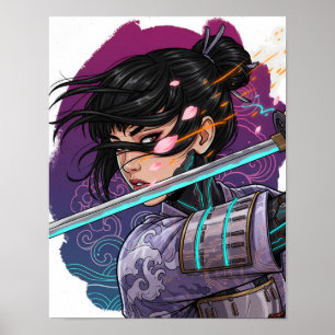 Cyberpunk Samurai Meisje Poster