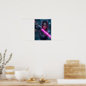 Cyberpunk Samurai Meisje Poster (Keuken)