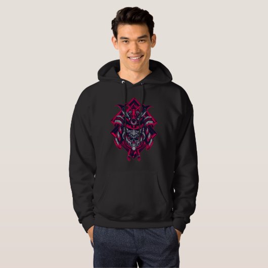 Cyberpunk Samurai Oni-trui Hoodie (Voorkant volledig)