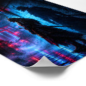 Cyberpunk Samurai Poster – Neon Ronin Shadow (Hoek)