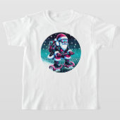 Cyberpunk Santa Claus - 8-bit futuristische vakant T-shirt (Laagn)