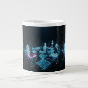 Cyberpunk Schaken, Neon Digitaal Bordspel S Grote Koffiekop