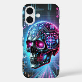 Cyberpunk schedel iPhone 16 hoesje
