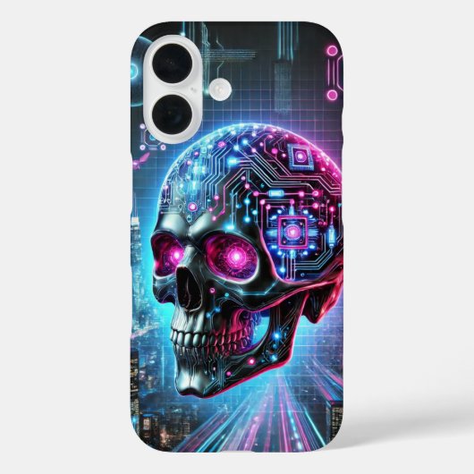 Cyberpunk schedel Case-Mate iPhone case (Achterkant)