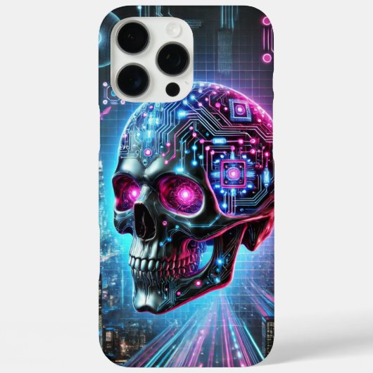 Cyberpunk schedel Case-Mate iPhone case (Achterkant)