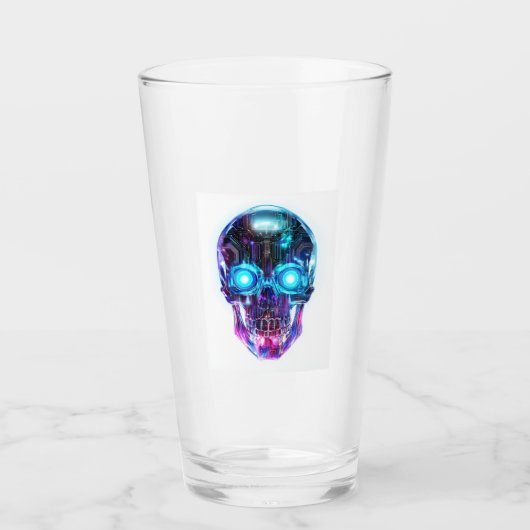 Cyberpunk Schedel Koning Glas (Voorkant)