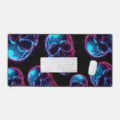 Cyberpunk Schedel Neon Synthwave Gloed Gamer Goth Bureaumat (Keyboard & Muis)