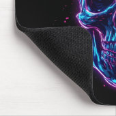 Cyberpunk Schedel Neon Synthwave Gloed Gamer Goth Muismat (Hoek)