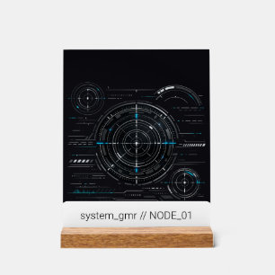 Cyberpunk Sci-Fi HUD Tech Acryl Plaat voor op Bure Bord