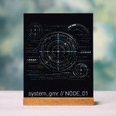 Cyberpunk Sci-Fi Radar HUD Tech Acryl Plaat voor o Bord (Neutraal)