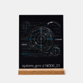 Cyberpunk Sci-Fi Radar HUD Tech Acryl Plaat voor o Bord (Voorkant)