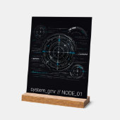 Cyberpunk Sci-Fi Radar HUD Tech Acryl Plaat voor o Bord (Hoek)