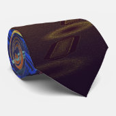 Cyberpunk Scifi Futuristic Night City Stropdas (Opgerold)