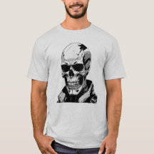 Cyberpunk Skull futuristisch grafisch T-shirt ontw