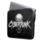 Cyberpunk Skull Graffiti Neopreen Laptop Sleeve (Voorkant Links)