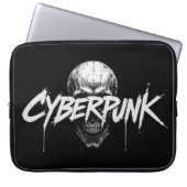 Cyberpunk Skull Graffiti Neopreen Laptop Sleeve (Voorkant)