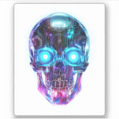 Cyberpunk Skull King Sticker (Voorkant)
