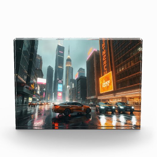Cyberpunk Skyscrapper City Cars Fotoblokken (Voorkant)