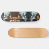 Cyberpunk Skyscrapper City Cars Persoonlijk Skateboard (Horizontaal)