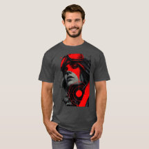 Cyberpunk Sniper Rode Doel Grafische T-shirt