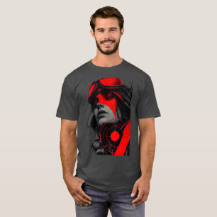 Cyberpunk Sniper Rode Doel Grafische T-shirt