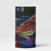 Cyberpunk Sparrow in Neon CityScape