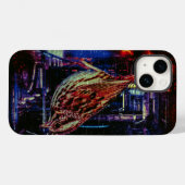 Cyberpunk Sparrow in Neon CityScape Case-Mate iPhone Case (Achterkant (horizontaal))