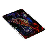 Cyberpunk Sparrow in Neon CityScape Magneet (Rechterzijde)