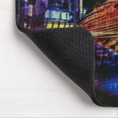 Cyberpunk Sparrow in Neon CityScape Muismat (Hoek)