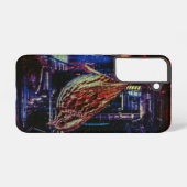Cyberpunk Sparrow in Neon CityScape Samsung Galaxy Hoesje (Achterkant horizontaal)