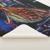 Cyberpunk Sparrow in Neon CityScape Sherpa Deken (3/4)