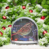 Cyberpunk Sparrow in Neon Cityscape Sneeuwbol (Kerstmis)