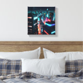 cyberpunk stad canvas afdruk (Insitu (Slaapkamer))