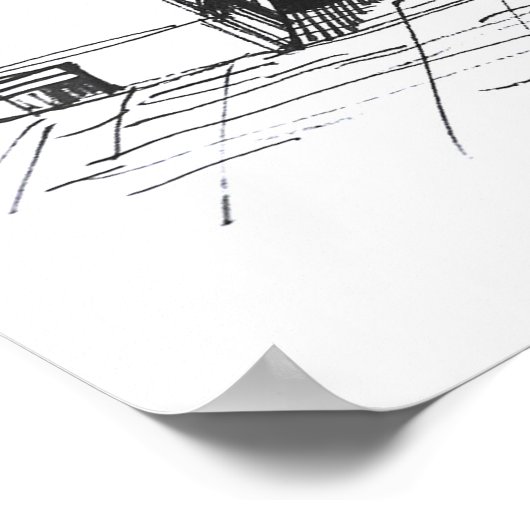 Cyberpunk stadskunst poster (Hoek)