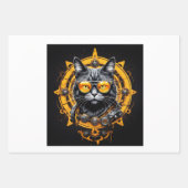 Cyberpunk steampunk kat met bril - Decoupage Inpakpapier Vel (Voorkant 2)