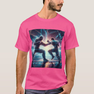 Cyberpunk stijl futuristische MMA gevecht T-shirt