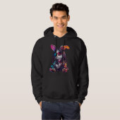 Cyberpunk stijl Konijn Kleine Konijn Schattige Kin Hoodie (Voorkant volledig)
