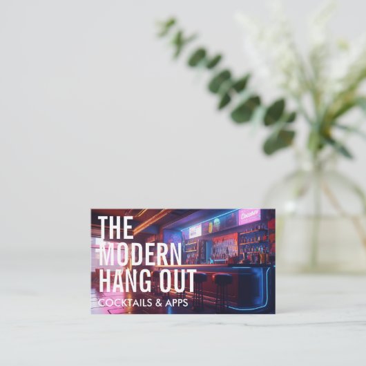 Cyberpunk-stijlbalk | Groot lettertype Visitekaartje (Staand voorkant)