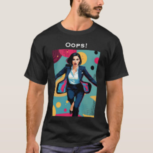 Cyberpunk stijlvol meisje popart t-shirt