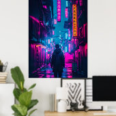 Cyberpunk Street Poster (Thuiskantoor)