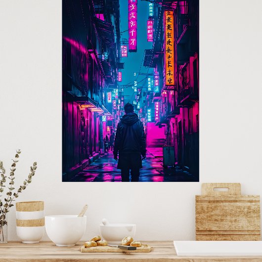 Cyberpunk Street Poster (Keuken)