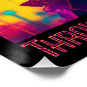 Cyberpunk-synthwave Mardi Gras Vrouw Glanzend Post Perfect Poster (Hoek)