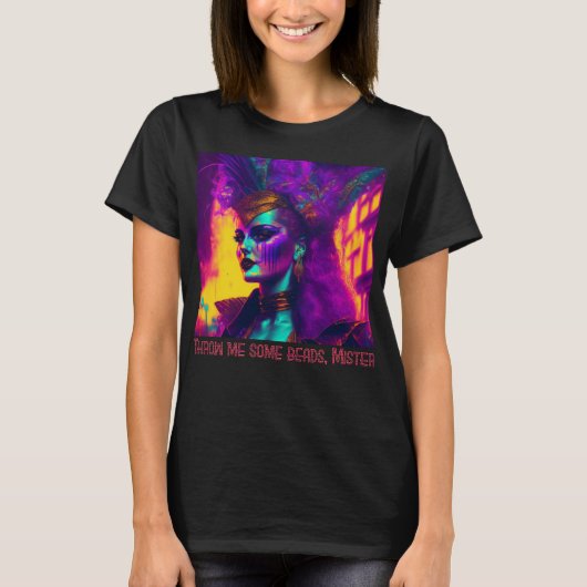 Cyberpunk-synthwave Mardi Gras Vrouw T-shirt (Voorkant)