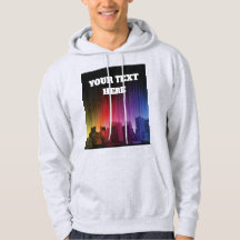 Cyberpunk Synthwave Neon City Skyline Hoodie