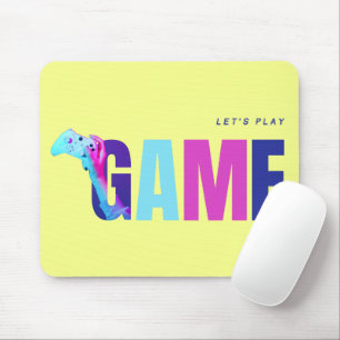 Cyberpunk Synthwave Neon Pop Art Game Quote Geel Muismat