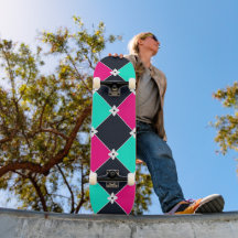 Cyberpunk Synthwave Patroon Fuchsia Turquoise