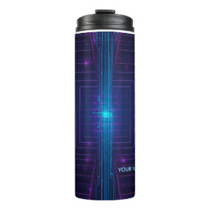 Cyberpunk Systeem Toegang Gepersonaliseerd Neon  Thermosbeker